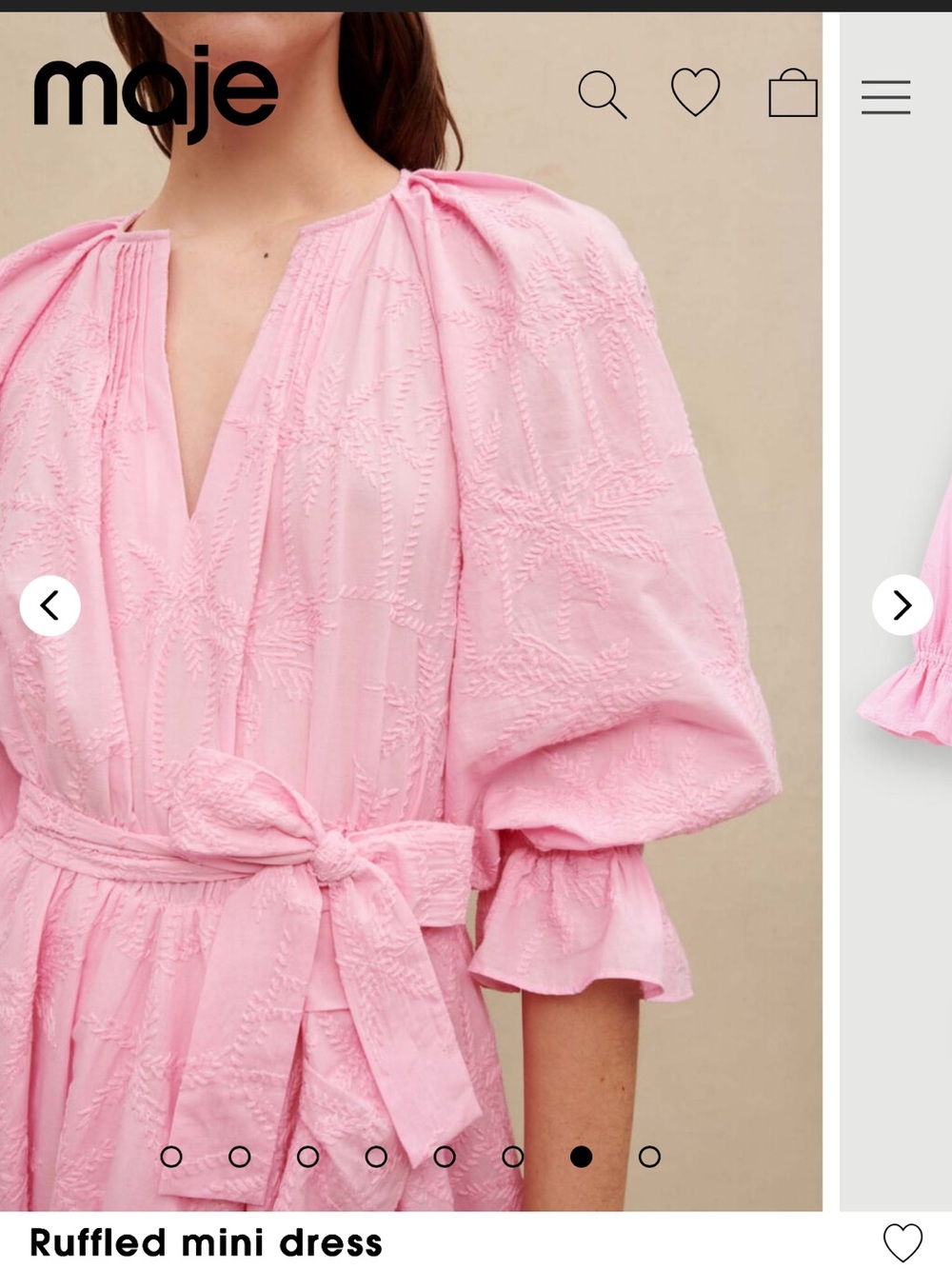 Maje Light Pink Ruffled Mini Dress - Picture 7 of 13